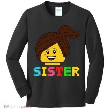 Building Bricks Blocks Sister Master Builder Family Matching Kids Long Sleeve Shirt