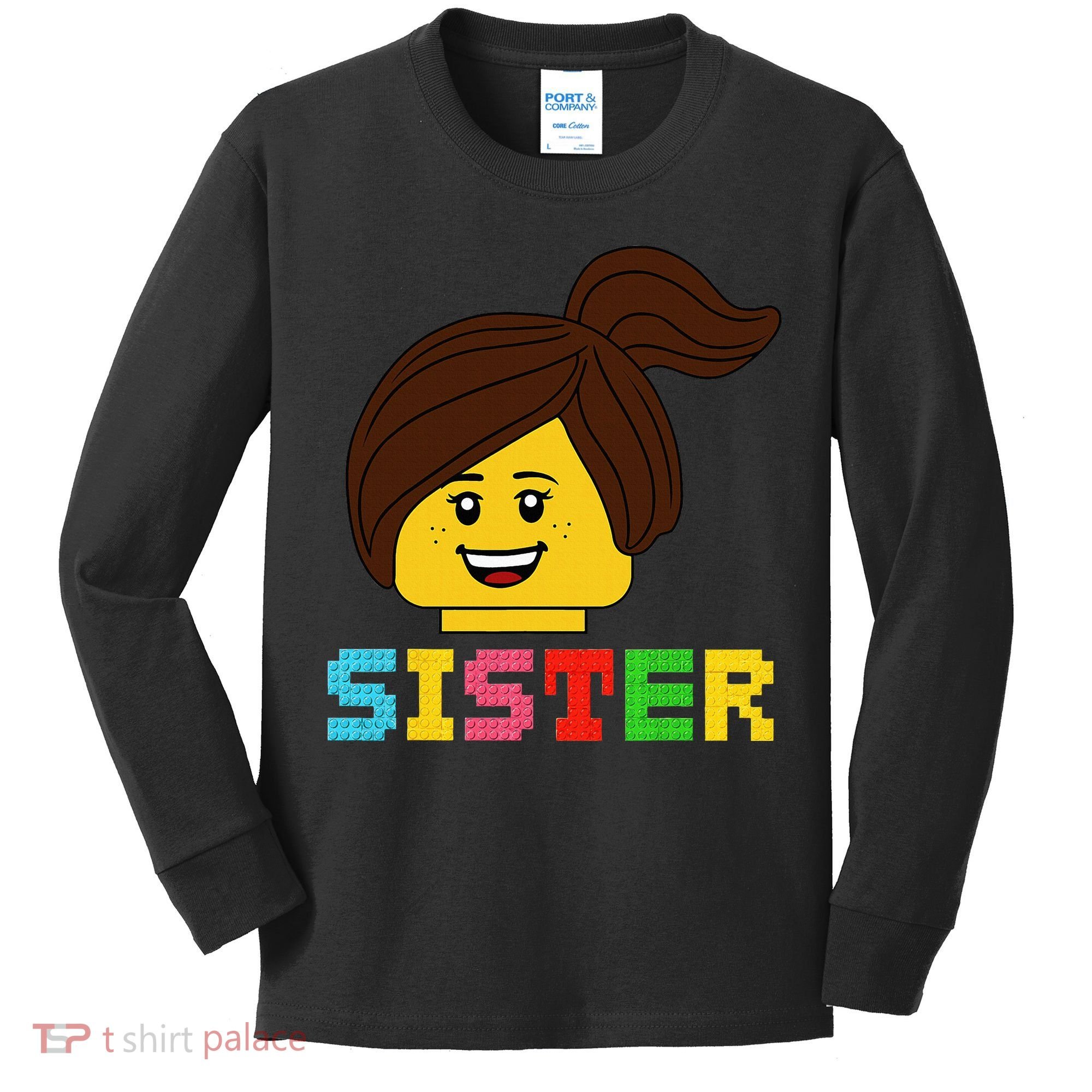 Building Bricks Blocks Sister Master Builder Family Matching Kids Long Sleeve Shirt
