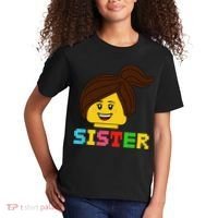 Building Bricks Blocks Sister Master Builder Family Matching Kids T-Shirt thumb 2