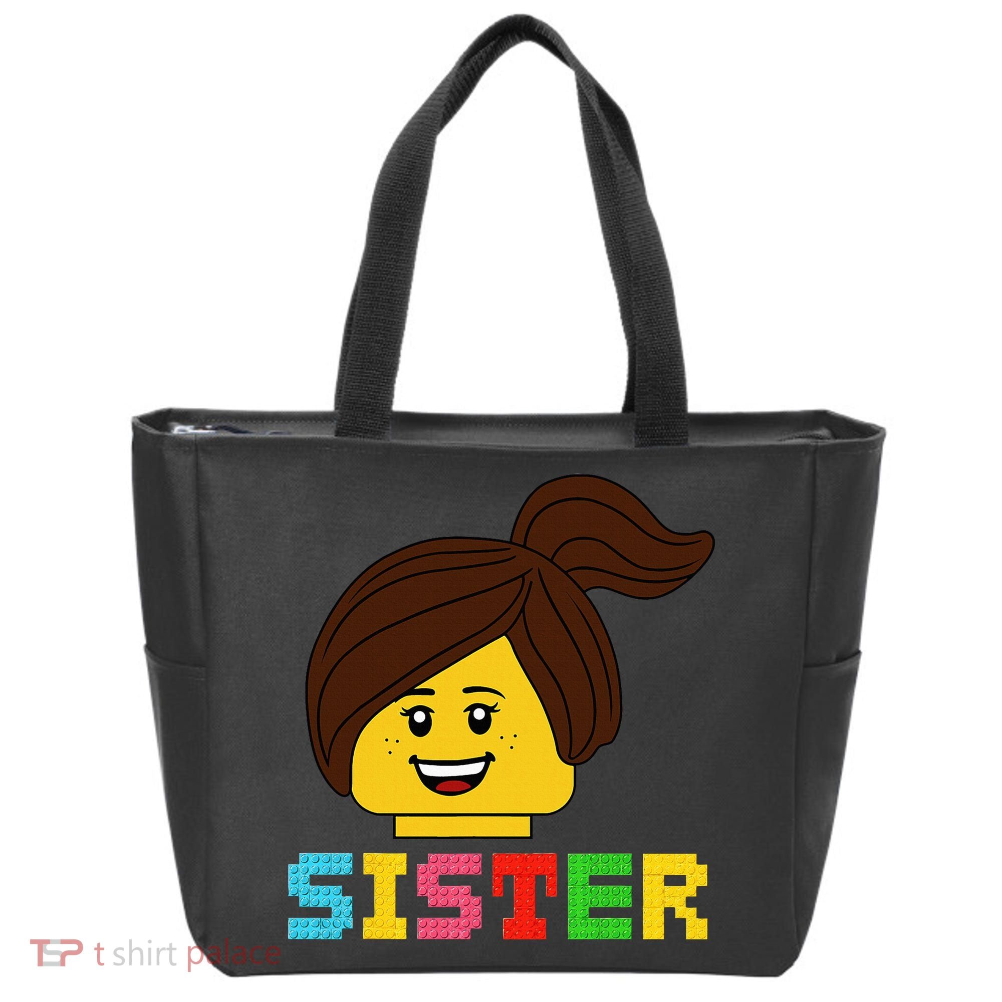 Building Bricks Blocks Sister Master Builder Family Matching Tote Bag