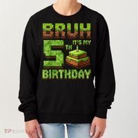 Birthday Boy Bruh It'S My 5th Birthday Game Pixel Women's Sweatshirt thumb 0