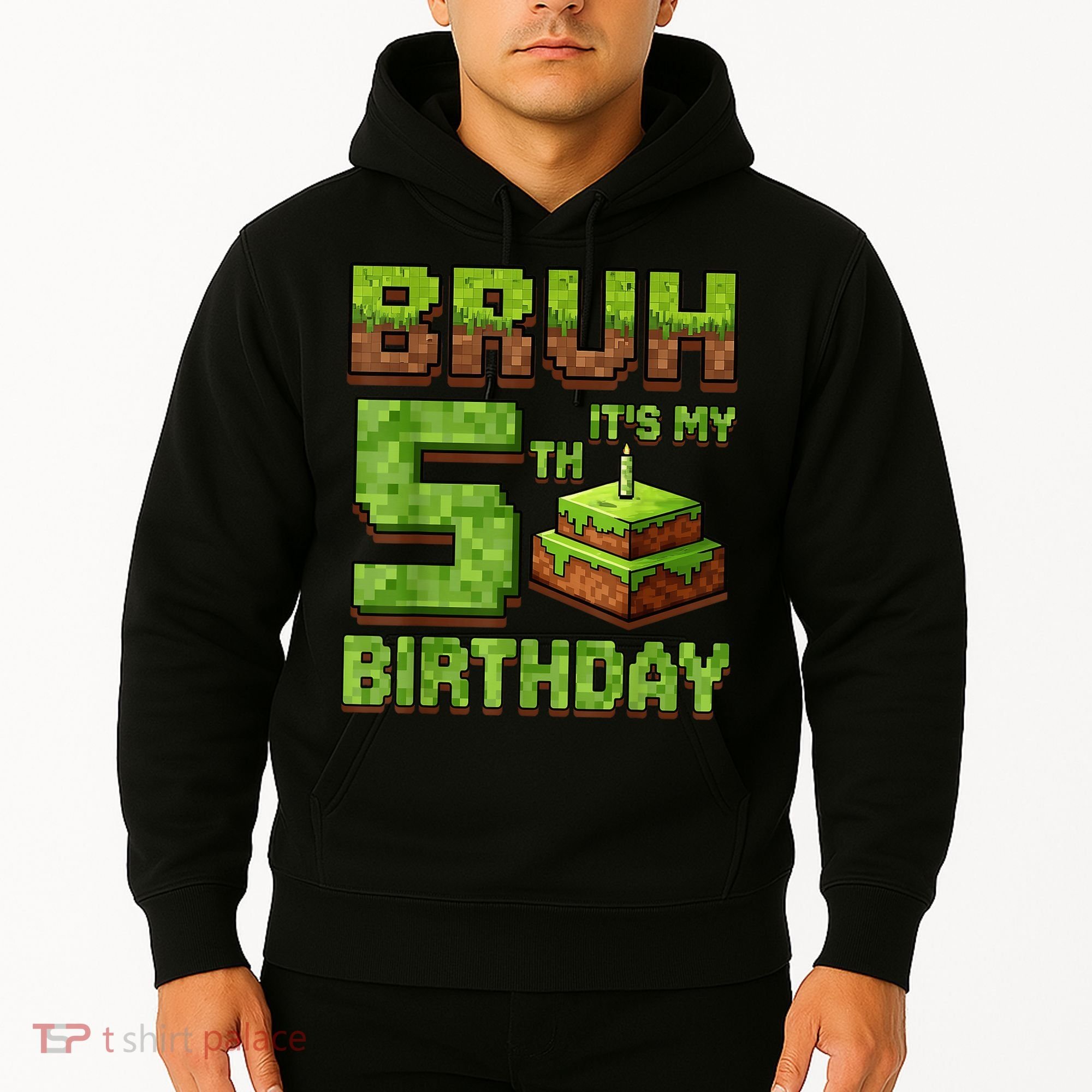 Birthday Boy Bruh It'S My 5th Birthday Game Pixel Hoodie