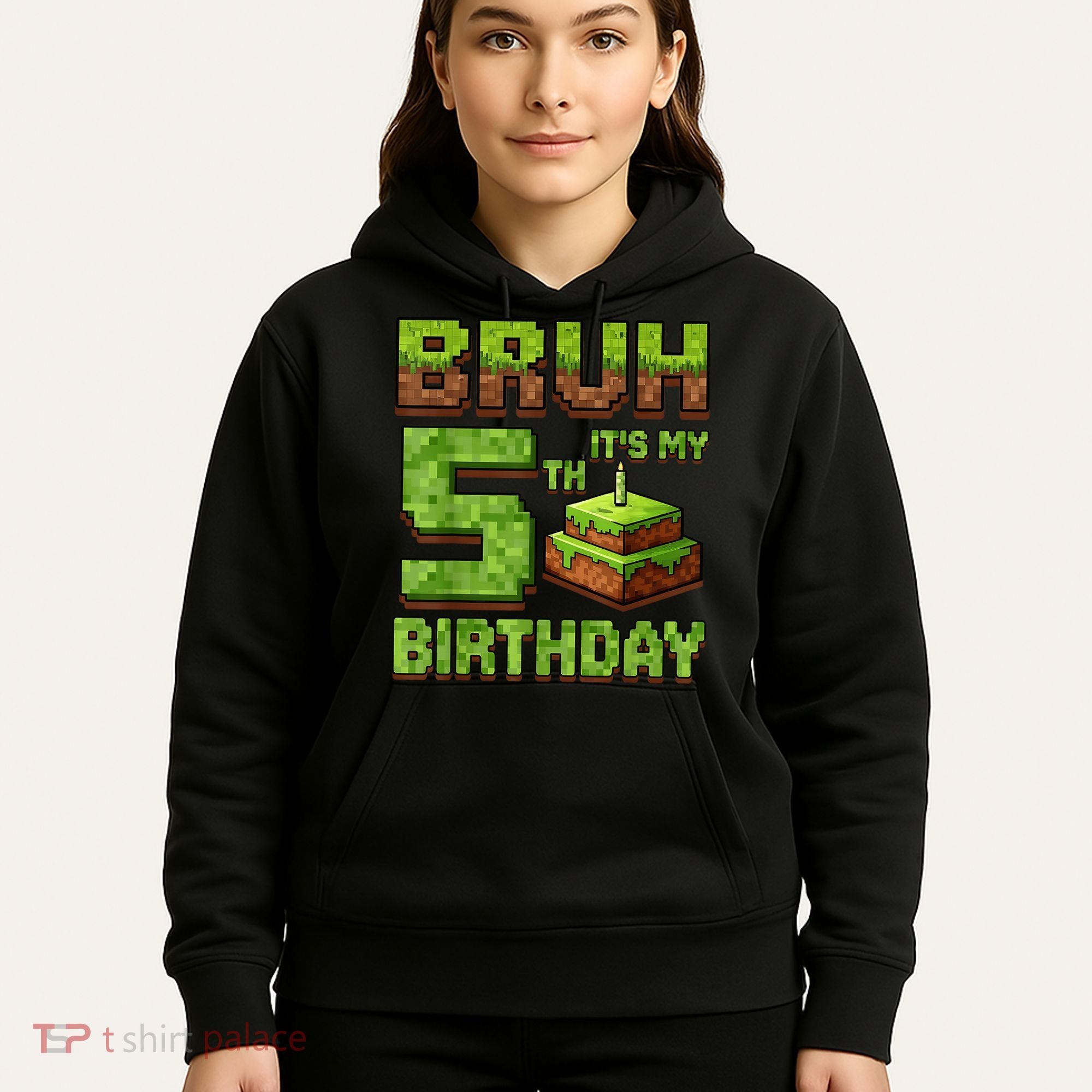 Birthday Boy Bruh It'S My 5th Birthday Game Pixel Hoodie