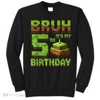 Birthday Boy Bruh It'S My 5th Birthday Game Pixel Sweatshirt thumb 0
