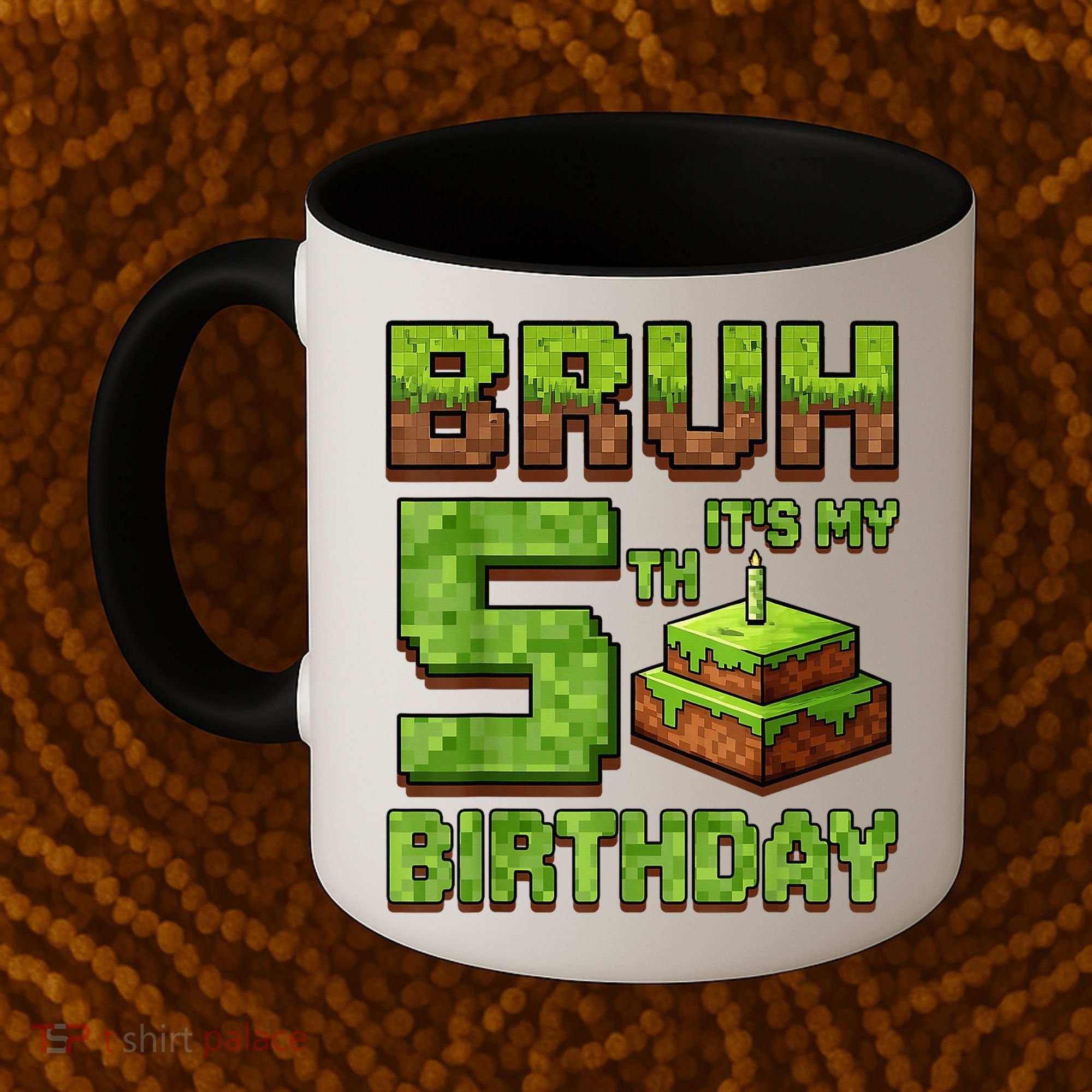 Birthday Boy Bruh It'S My 5th Birthday Game Pixel Coffee Mug