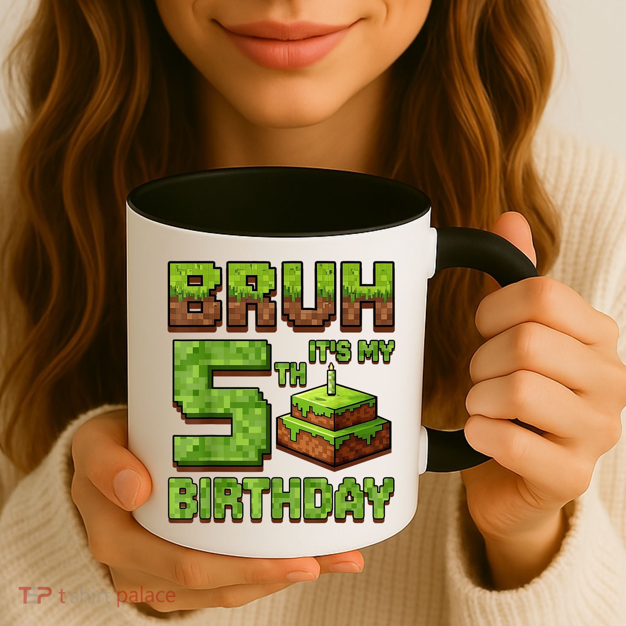Birthday Boy Bruh It'S My 5th Birthday Game Pixel Coffee Mug