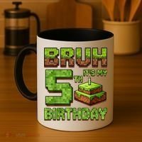 Birthday Boy Bruh It'S My 5th Birthday Game Pixel Coffee Mug thumb 4