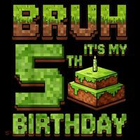 Birthday Boy Bruh It'S My 5th Birthday Game Pixel Coffee Mug thumb 5