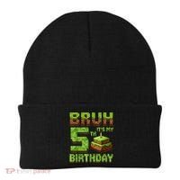 Birthday Boy Bruh It'S My 5th Birthday Game Pixel Beanie thumb 0