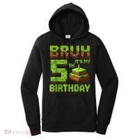 Birthday Boy Bruh It'S My 5th Birthday Game Pixel Women's Hoodie thumb 0