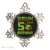 Birthday Boy Bruh It'S My 5th Birthday Game Pixel Ornament thumb 0