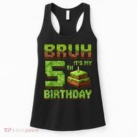 Birthday Boy Bruh It'S My 5th Birthday Game Pixel Women's Tank Top thumb 0
