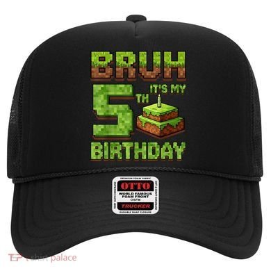 Birthday Boy Bruh It'S My 5th Birthday Game Pixel Hat