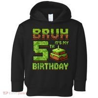 Birthday Boy Bruh It'S My 5th Birthday Game Pixel Toddler Hoodie thumb 0