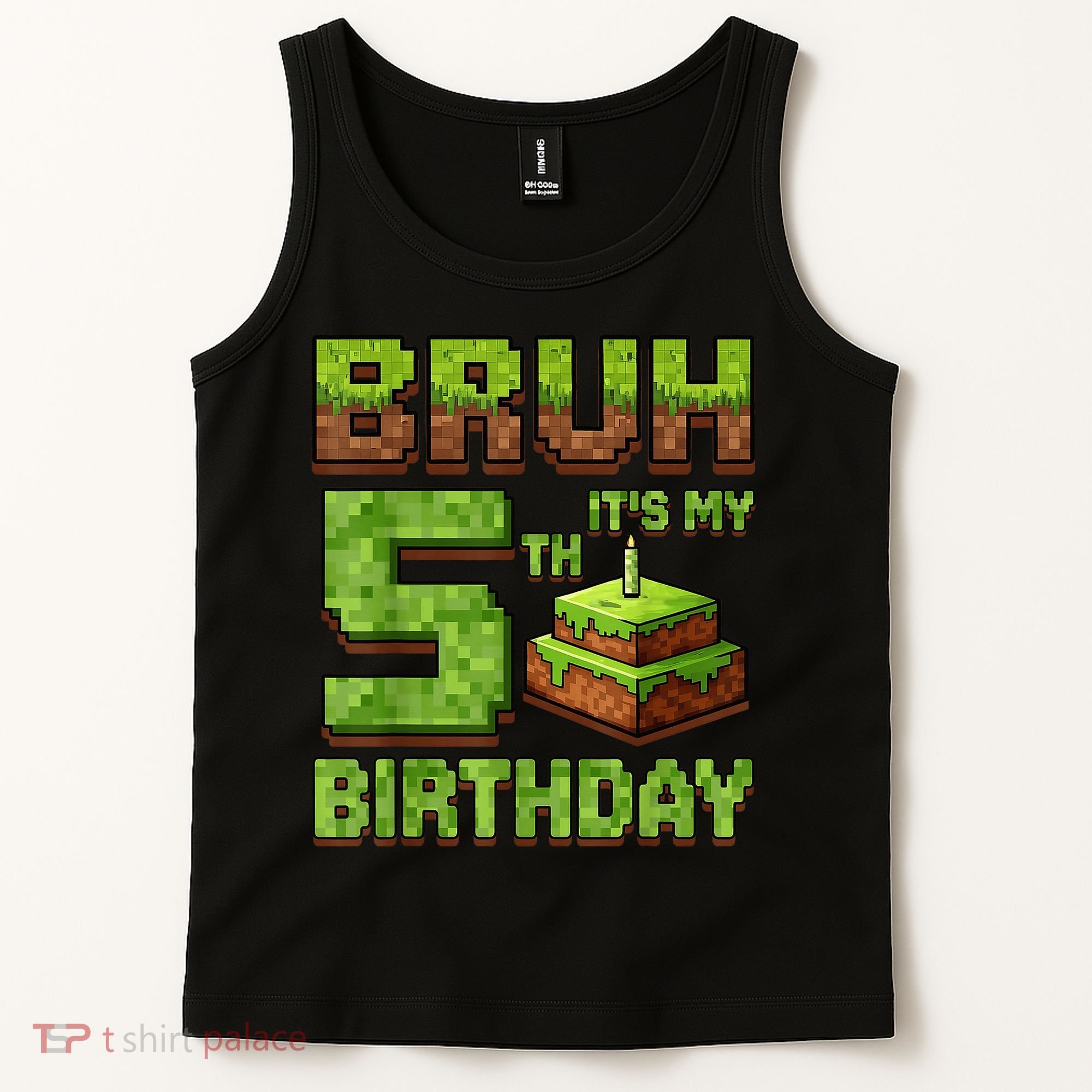 Birthday Boy Bruh It'S My 5th Birthday Game Pixel Tank Top