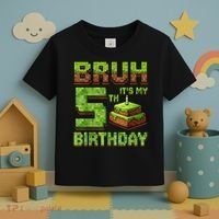Birthday Boy Bruh It'S My 5th Birthday Game Pixel Toddler T-Shirt thumb 3