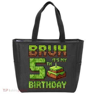 Birthday Boy Bruh It'S My 5th Birthday Game Pixel Tote Bag