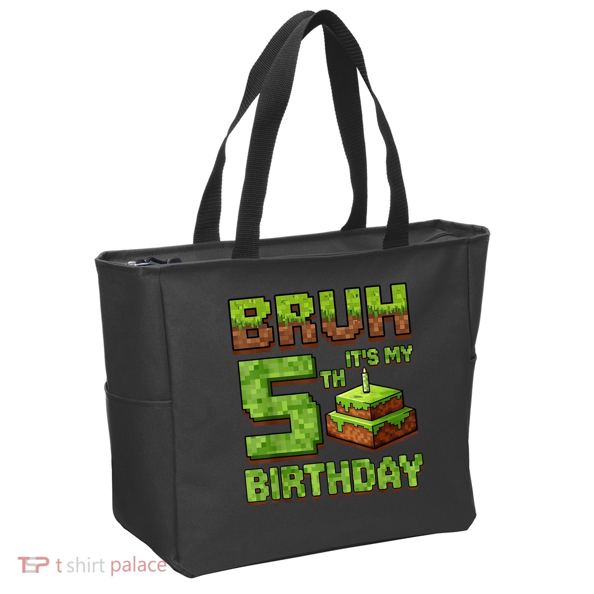 Birthday Boy Bruh It'S My 5th Birthday Game Pixel Tote Bag