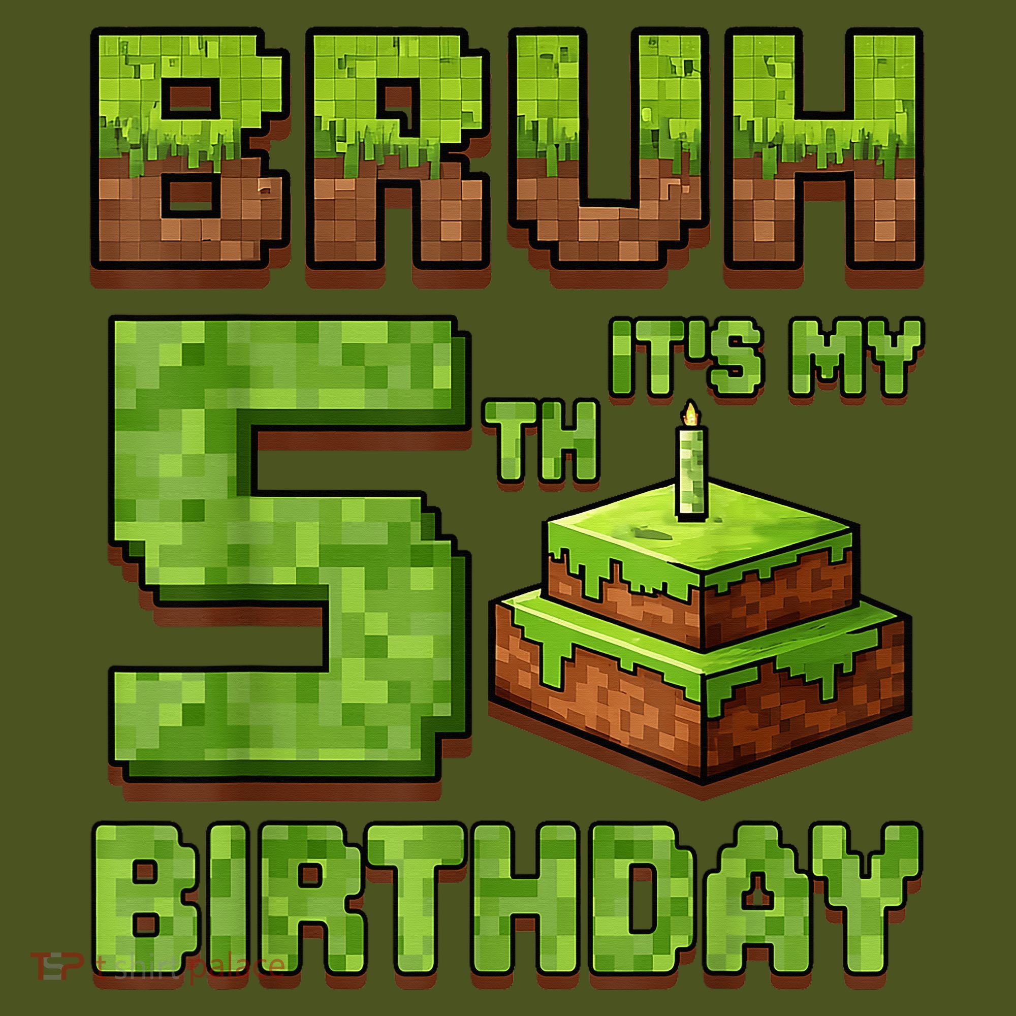 Birthday Boy Bruh It'S My 5th Birthday Game Pixel Long Sleeve Shirt