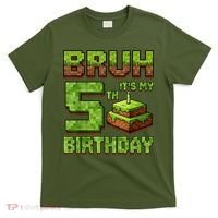 Birthday Boy Bruh It'S My 5th Birthday Game Pixel T-Shirt thumb 0