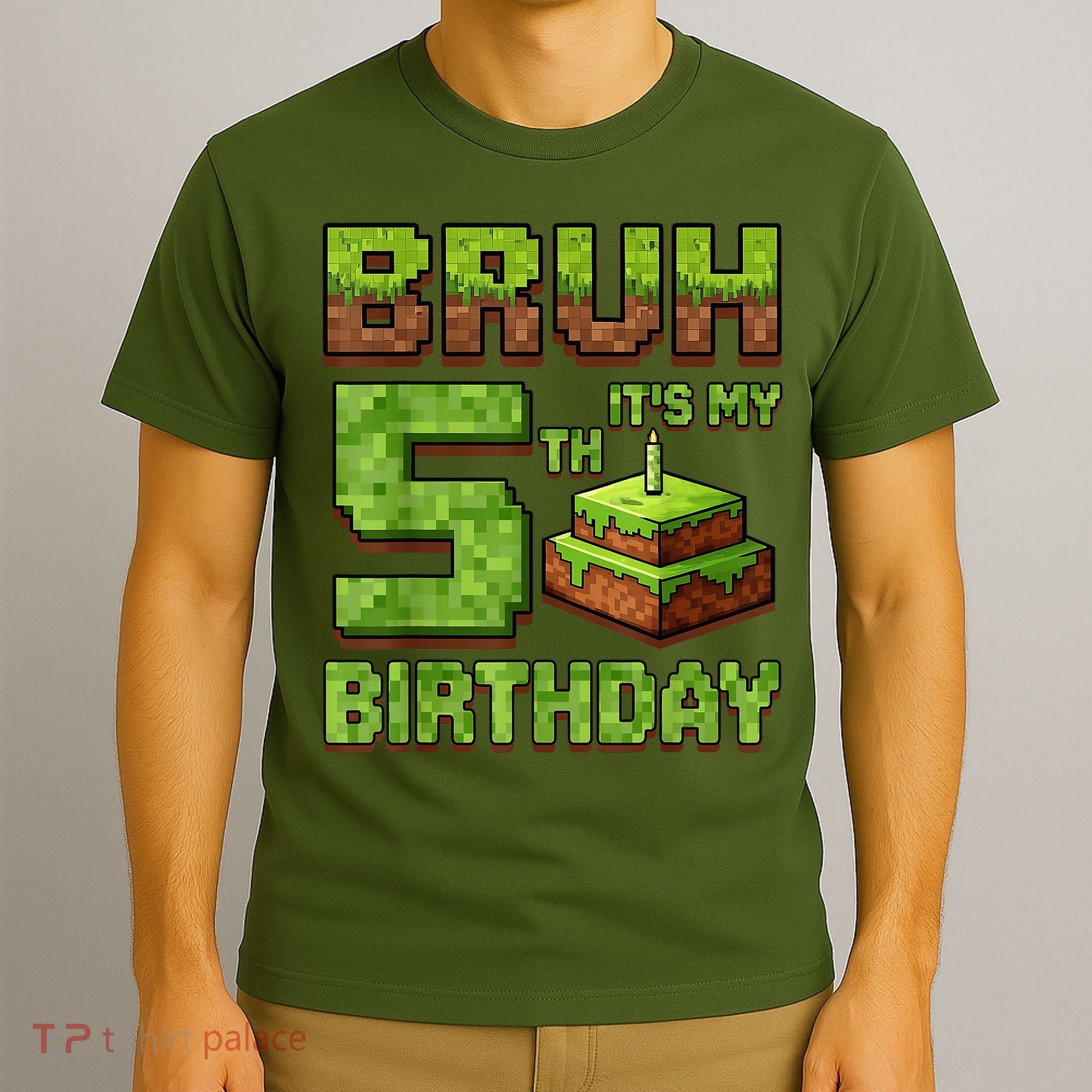 Birthday Boy Bruh It'S My 5th Birthday Game Pixel T-Shirt