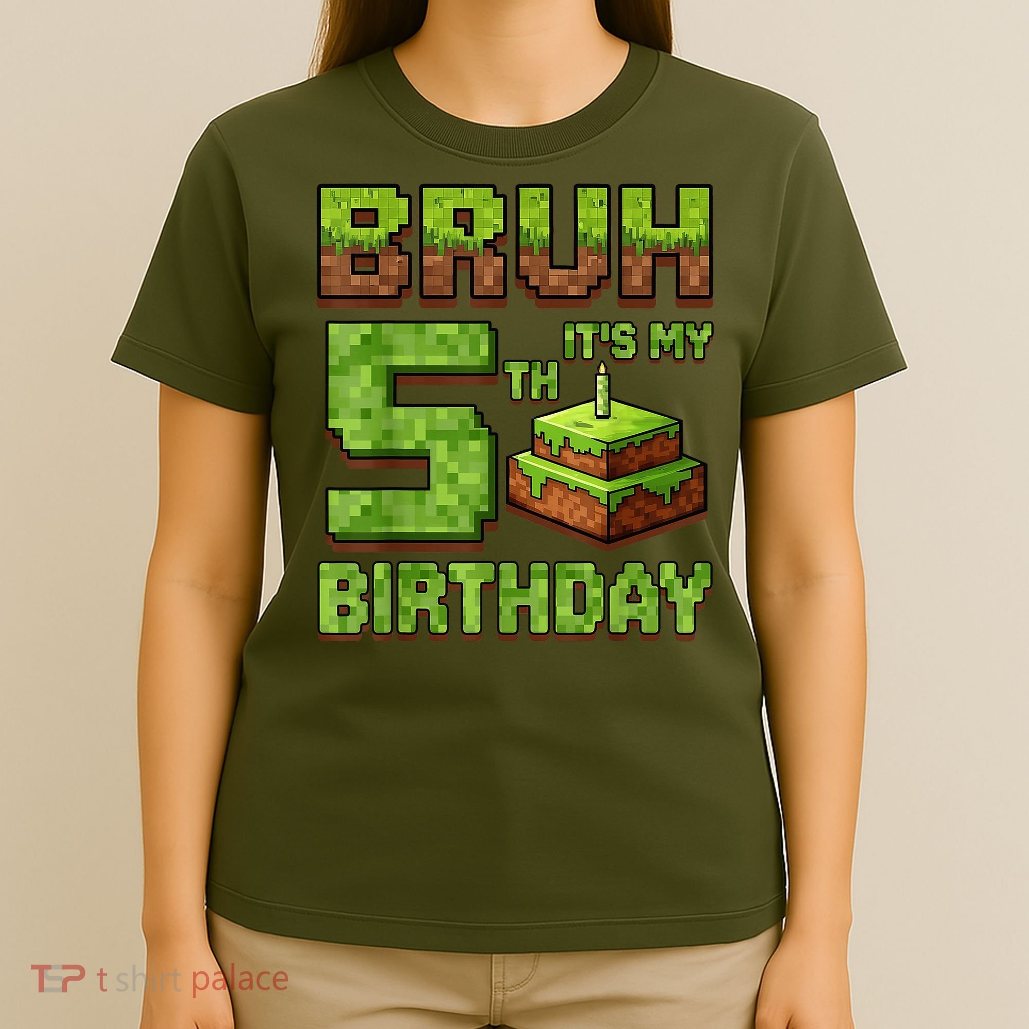 Birthday Boy Bruh It'S My 5th Birthday Game Pixel T-Shirt