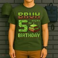 Birthday Boy Bruh It'S My 5th Birthday Game Pixel T-Shirt thumb 6