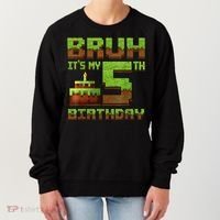 Birthday Boy Bruh It'S My 5th Birthday Gamer Pixel Women's Sweatshirt thumb 0