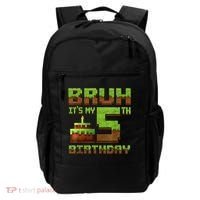 Birthday Boy Bruh It'S My 5th Birthday Gamer Pixel Backpack thumb 0