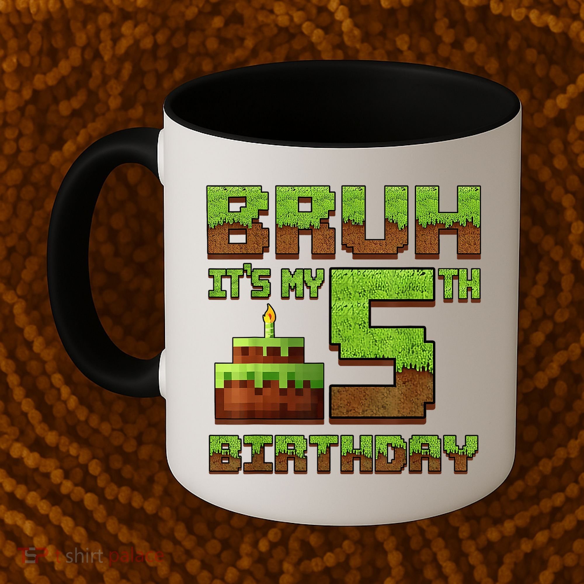 Birthday Boy Bruh It'S My 5th Birthday Gamer Pixel Coffee Mug