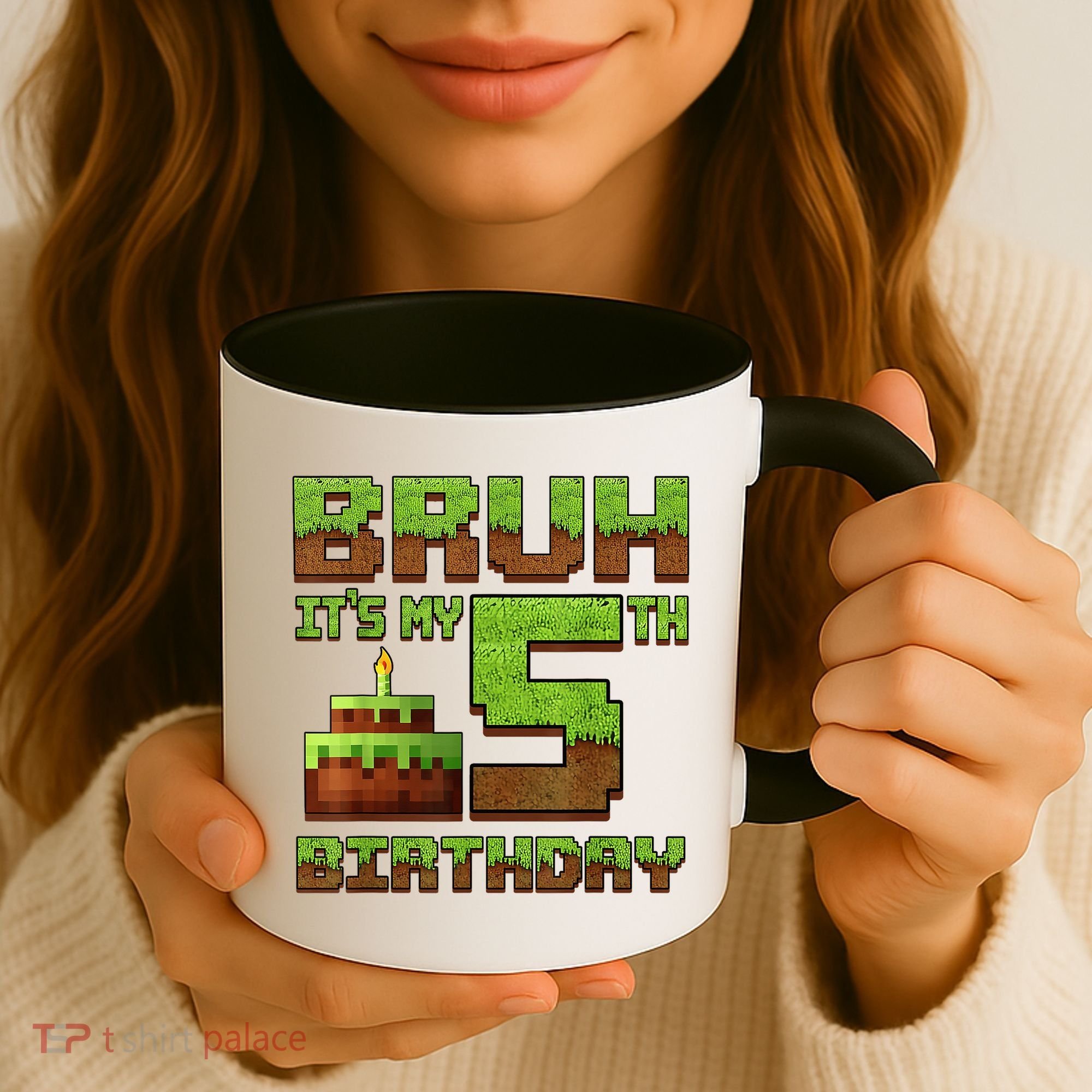 Birthday Boy Bruh It'S My 5th Birthday Gamer Pixel Coffee Mug