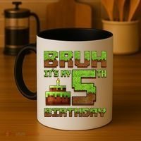 Birthday Boy Bruh It'S My 5th Birthday Gamer Pixel Coffee Mug thumb 4