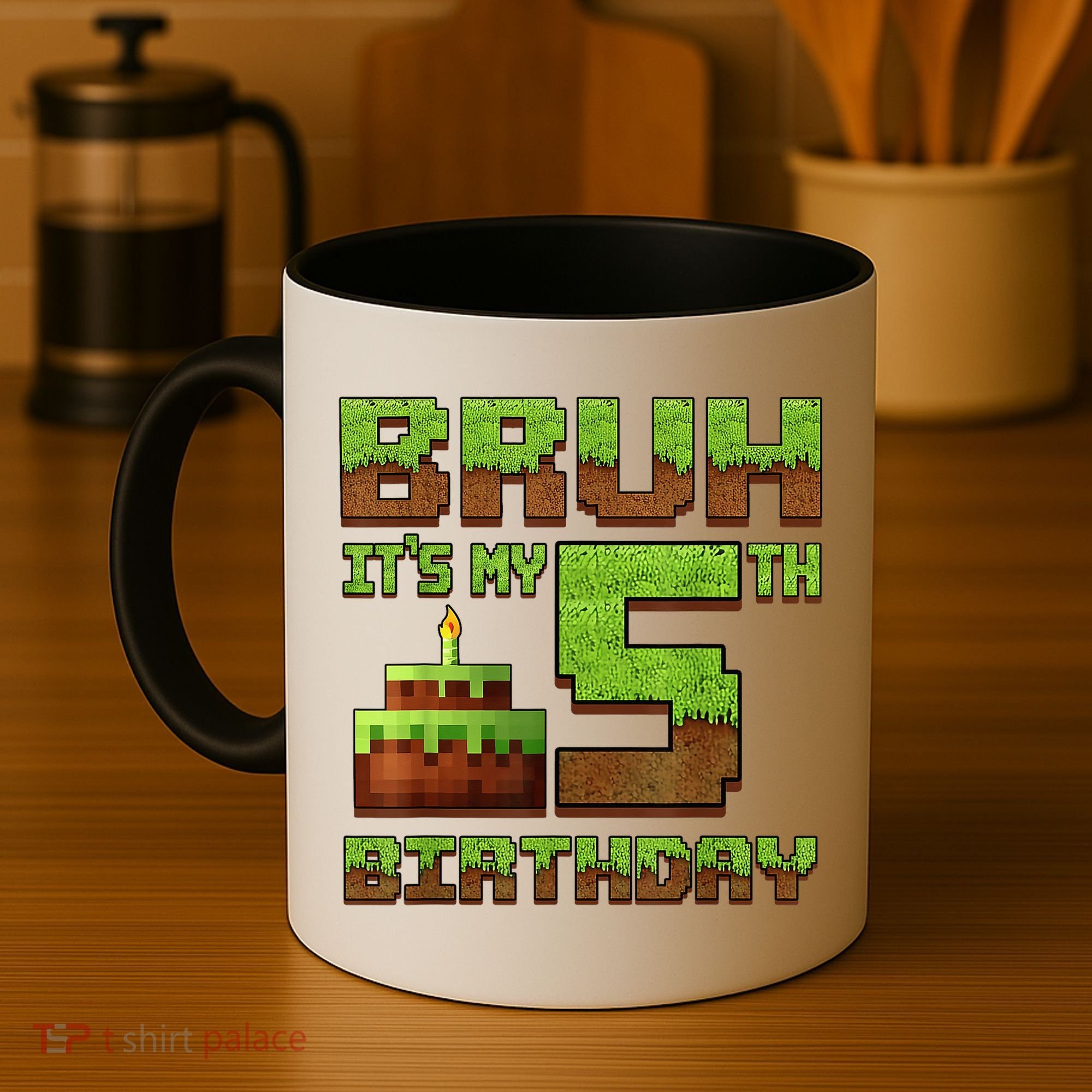 Birthday Boy Bruh It'S My 5th Birthday Gamer Pixel Coffee Mug