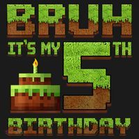 Birthday Boy Bruh It'S My 5th Birthday Gamer Pixel Women's Hoodie thumb 2