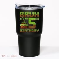 Birthday Boy Bruh It'S My 5th Birthday Gamer Pixel Tumbler thumb 0