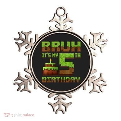 Birthday Boy Bruh It'S My 5th Birthday Gamer Pixel Ornament