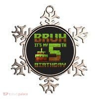 Birthday Boy Bruh It'S My 5th Birthday Gamer Pixel Ornament thumb 0