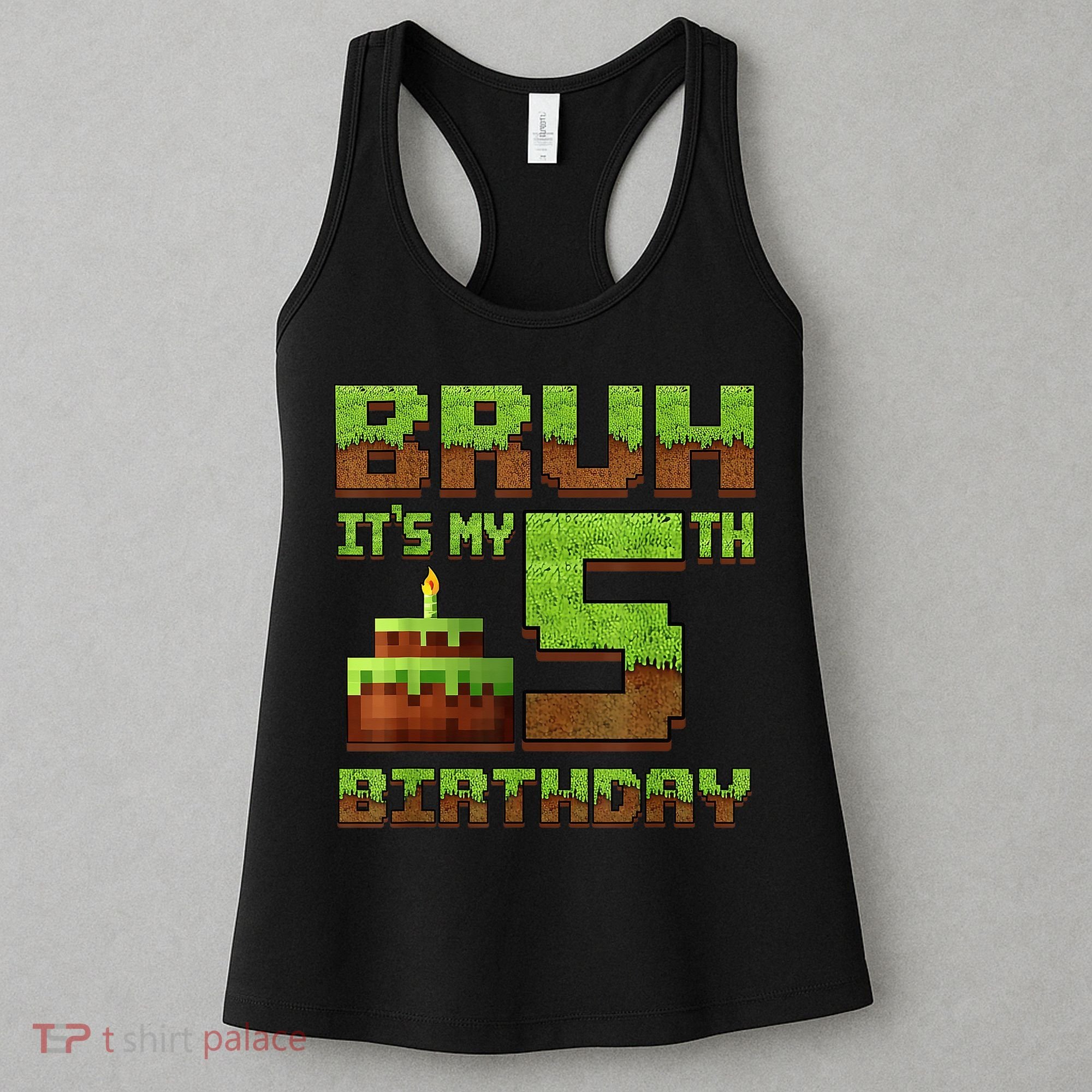 Birthday Boy Bruh It'S My 5th Birthday Gamer Pixel Women's Tank Top