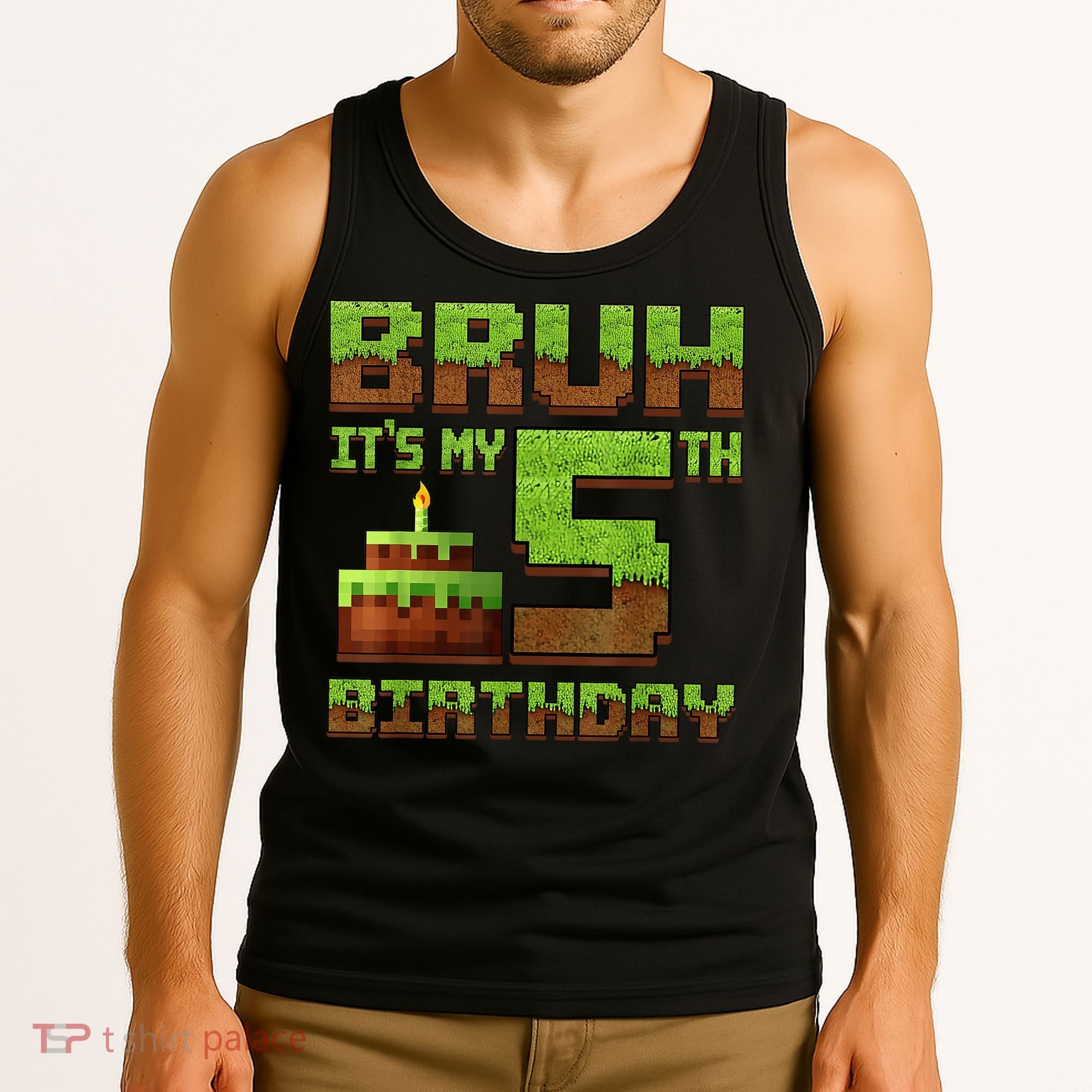 Birthday Boy Bruh It'S My 5th Birthday Gamer Pixel Tank Top