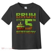 Birthday Boy Bruh It'S My 5th Birthday Gamer Pixel Toddler T-Shirt thumb 0
