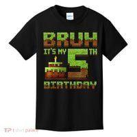 Birthday Boy Bruh It'S My 5th Birthday Gamer Pixel Kids T-Shirt thumb 0