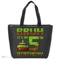Birthday Boy Bruh It'S My 5th Birthday Gamer Pixel Tote Bag thumb 0