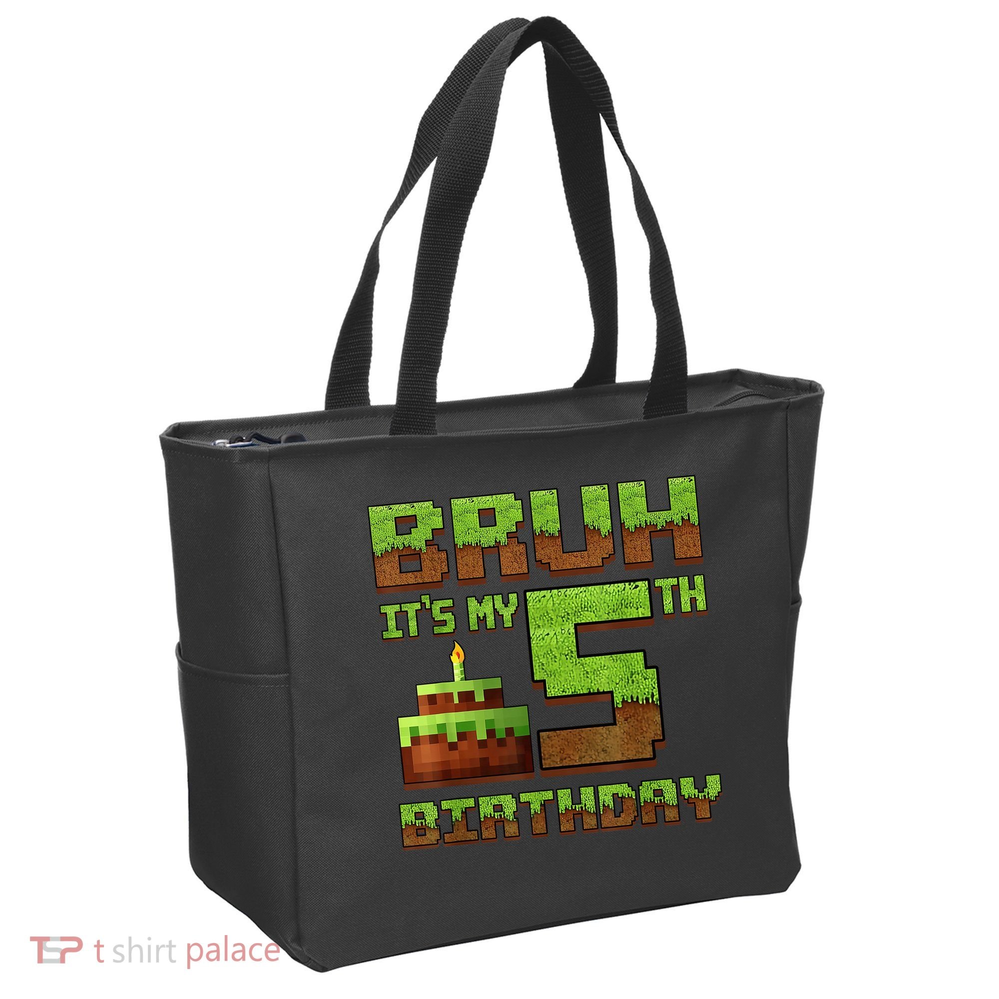 Birthday Boy Bruh It'S My 5th Birthday Gamer Pixel Tote Bag