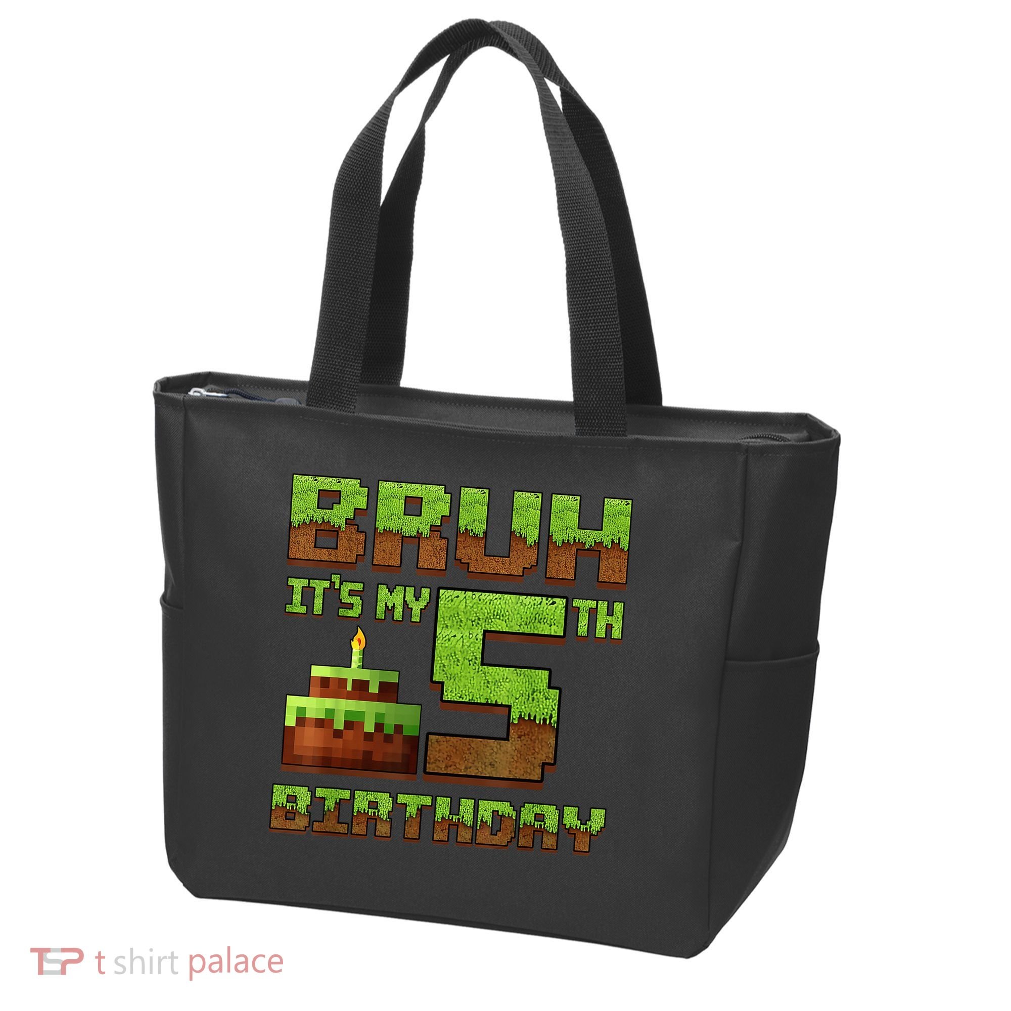 Birthday Boy Bruh It'S My 5th Birthday Gamer Pixel Tote Bag
