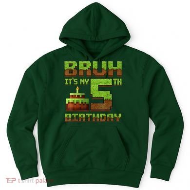 Birthday Boy Bruh It'S My 5th Birthday Gamer Pixel Hoodie