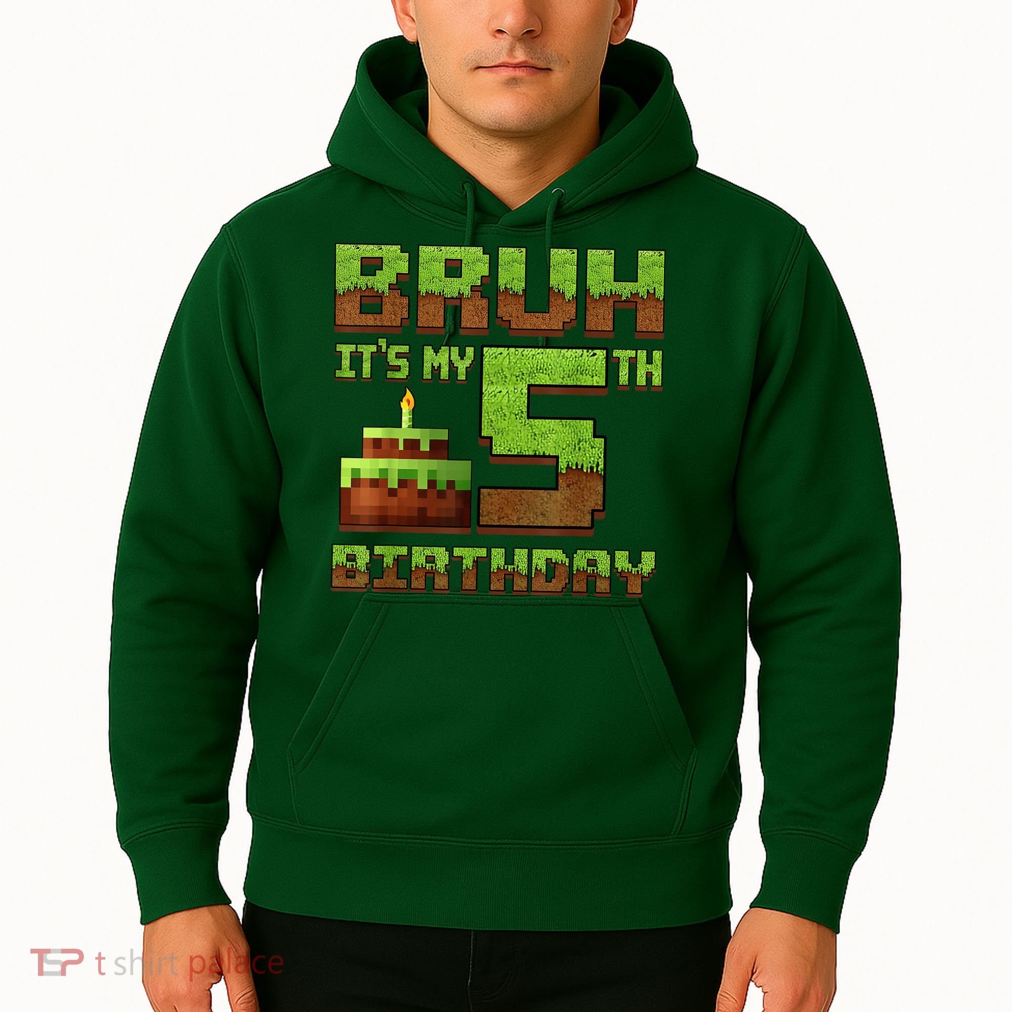 Birthday Boy Bruh It'S My 5th Birthday Gamer Pixel Hoodie