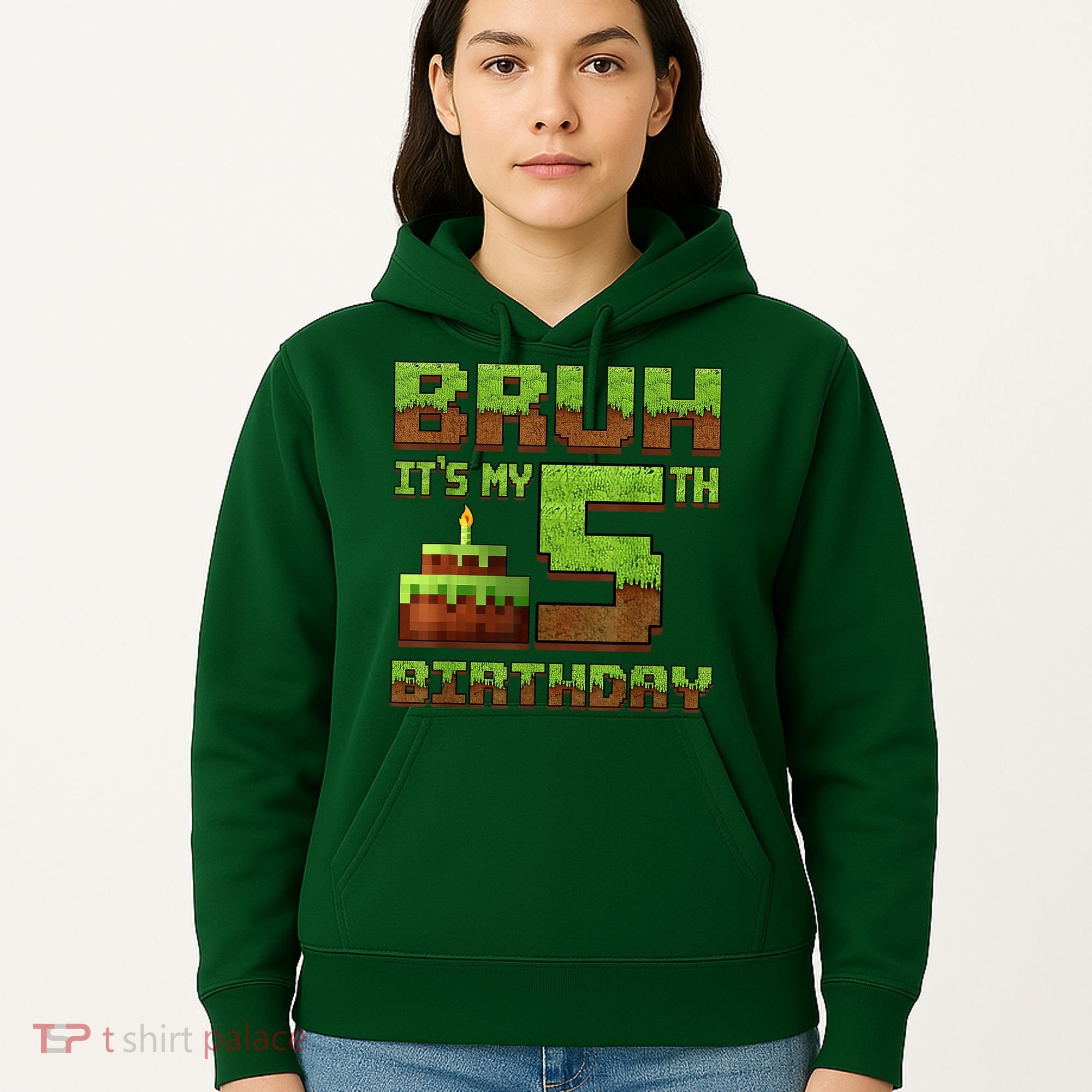 Birthday Boy Bruh It'S My 5th Birthday Gamer Pixel Hoodie