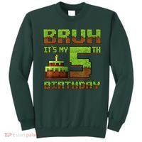 Birthday Boy Bruh It'S My 5th Birthday Gamer Pixel Sweatshirt thumb 0