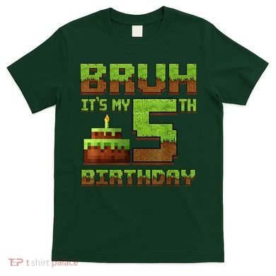 Birthday Boy Bruh It'S My 5th Birthday Gamer Pixel T-Shirt