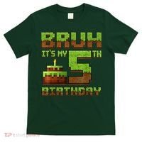 Birthday Boy Bruh It'S My 5th Birthday Gamer Pixel T-Shirt thumb 0